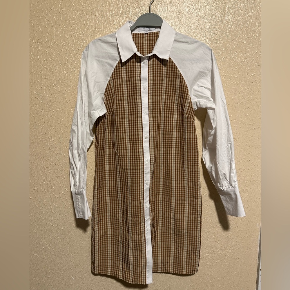 NWOT Pearl by Lela Rose Plaid Dress Size XS Long Sleeve‎